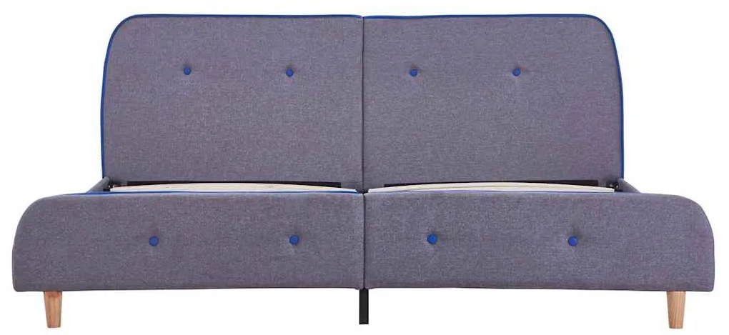 Estrutura de cama sem colchão 150x200 cm tecido cinzento-claro