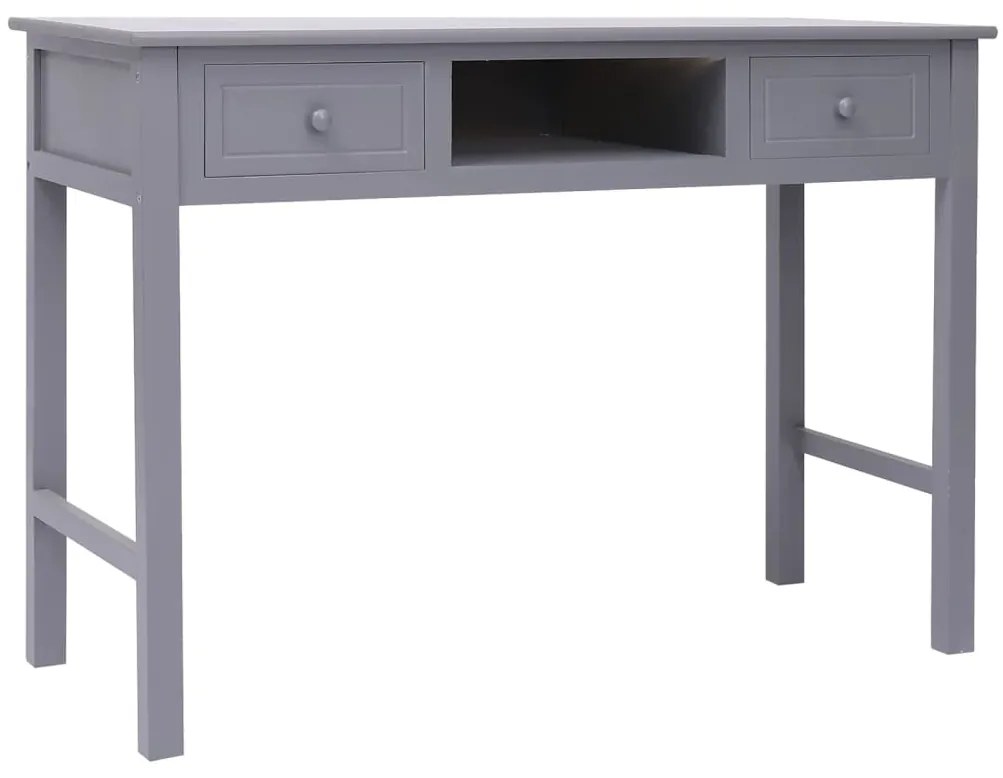 Secretária 108x45x76 cm madeira de paulownia maciça cinzento