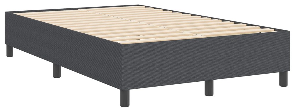 Cama Box Spring vidaXL Cinza Escuro 120x200 cm Tecido Cordinho