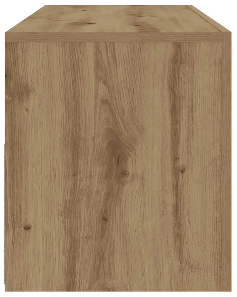 Mesas cabeceira c/ LEDs 2 pcs 60x35x40 cm carvalho artesanal