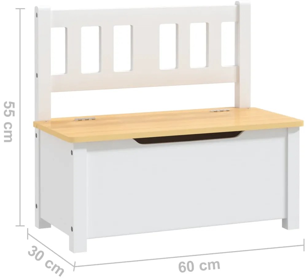4 pcs conjunto mesa e cadeiras infantil MDF branco e bege