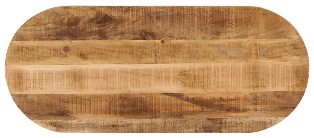 vidaXL Tampo de mesa oval 100x50x3,8cm madeira mangueira áspera maciça