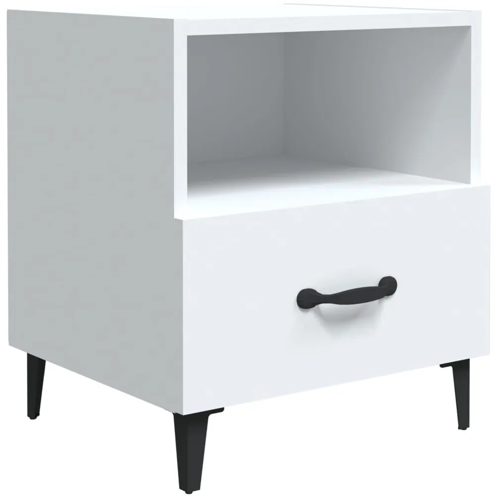 Mesas de cabeceira 2 pcs madeira processada branco