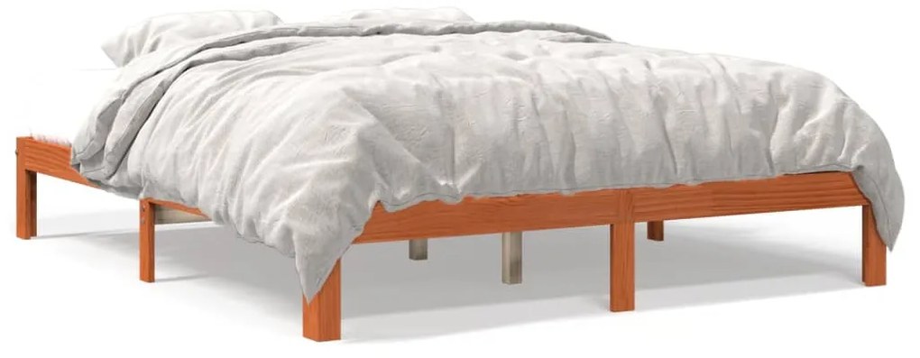 vidaXL Cama sem colchão 180x200 cm pinho maciço castanho-mel