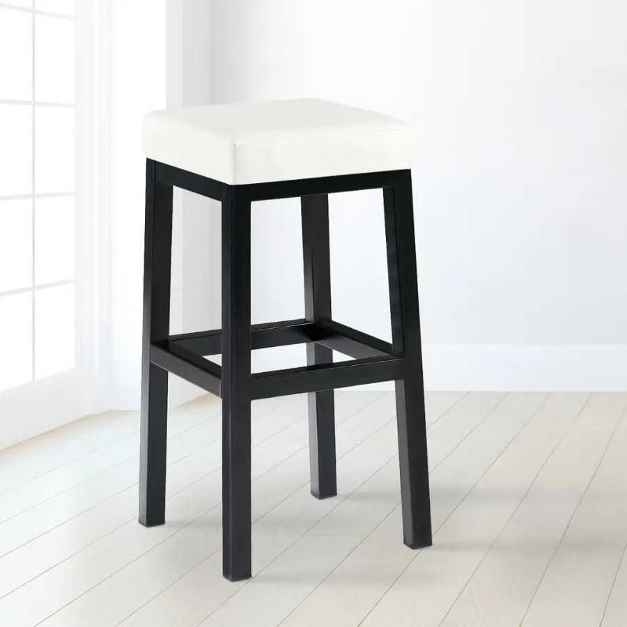 Banco de bar Taylor em couro sintético 37 x 78 x 37 cm Branco