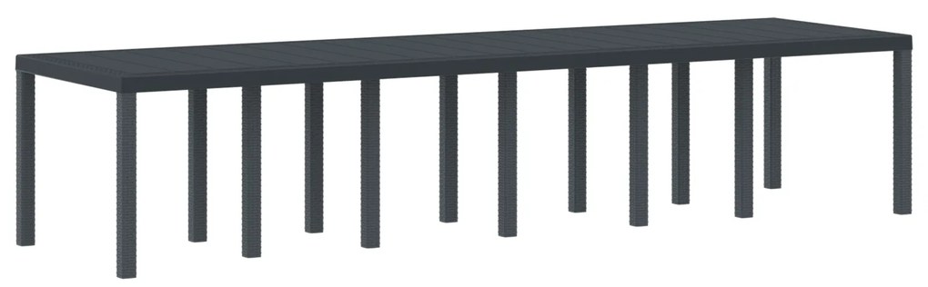 Mesa de Jardim Antracite 350x100x73 cm Poly Rattan