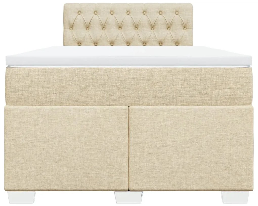 Cama boxspring com colchão 120x190 cm tecido cor creme