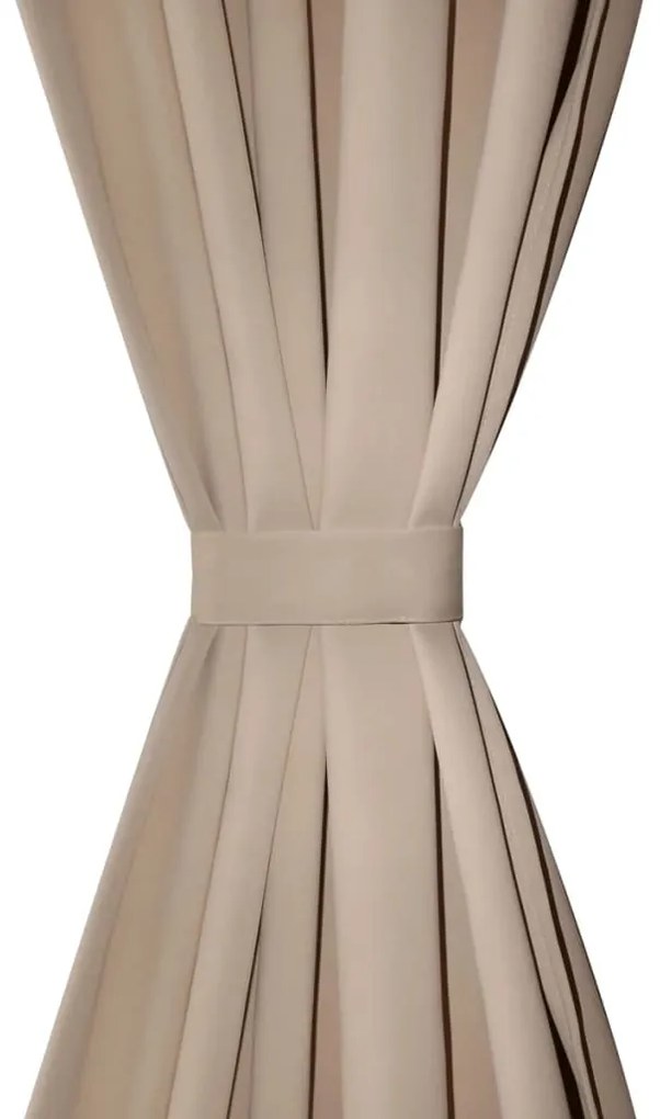 Cortinas opacas + barra de franzir 2 pcs 135 x 245 cm creme