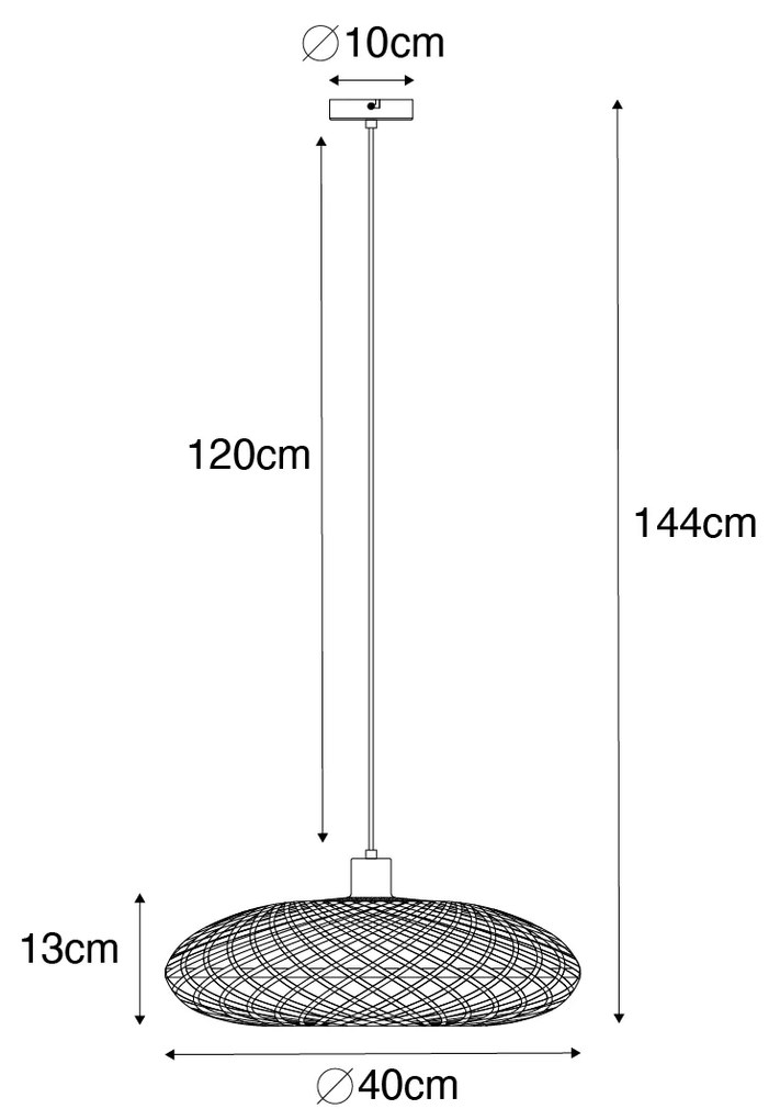 Candeeiro de suspensão oriental em bambu 40 cm - Ostrava Oriental