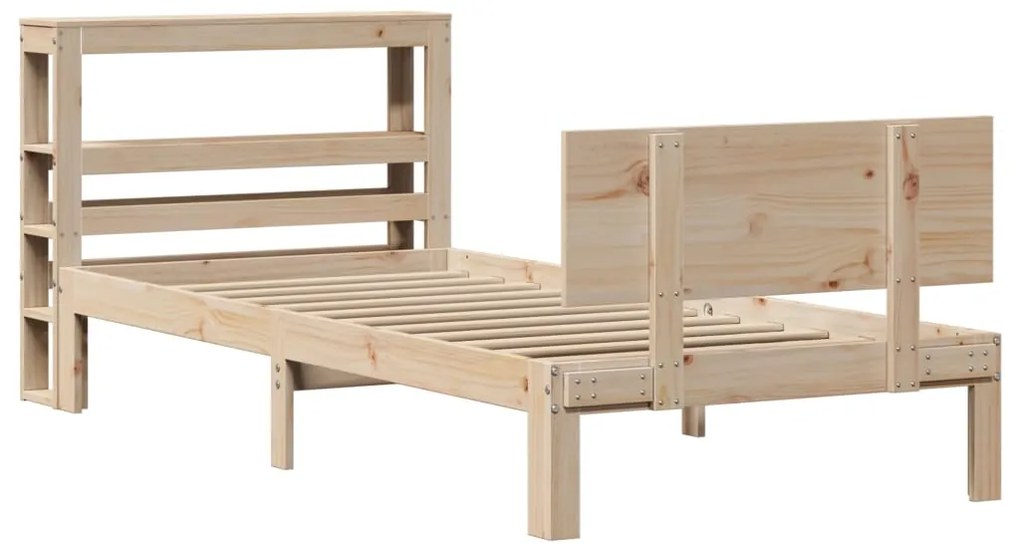 Estrutura de cama com cabeceira 90x200 cm pinho maciço