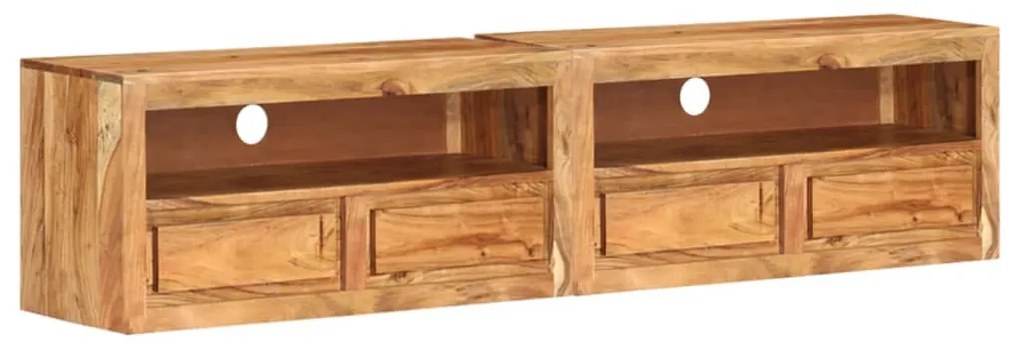 vidaXL Móveis de TV 2 pcs 88x30x40 cm madeira de acácia maciça