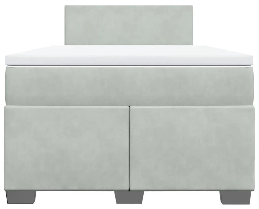 Cama boxspring com colchão 120x190 cm veludo cinzento-claro