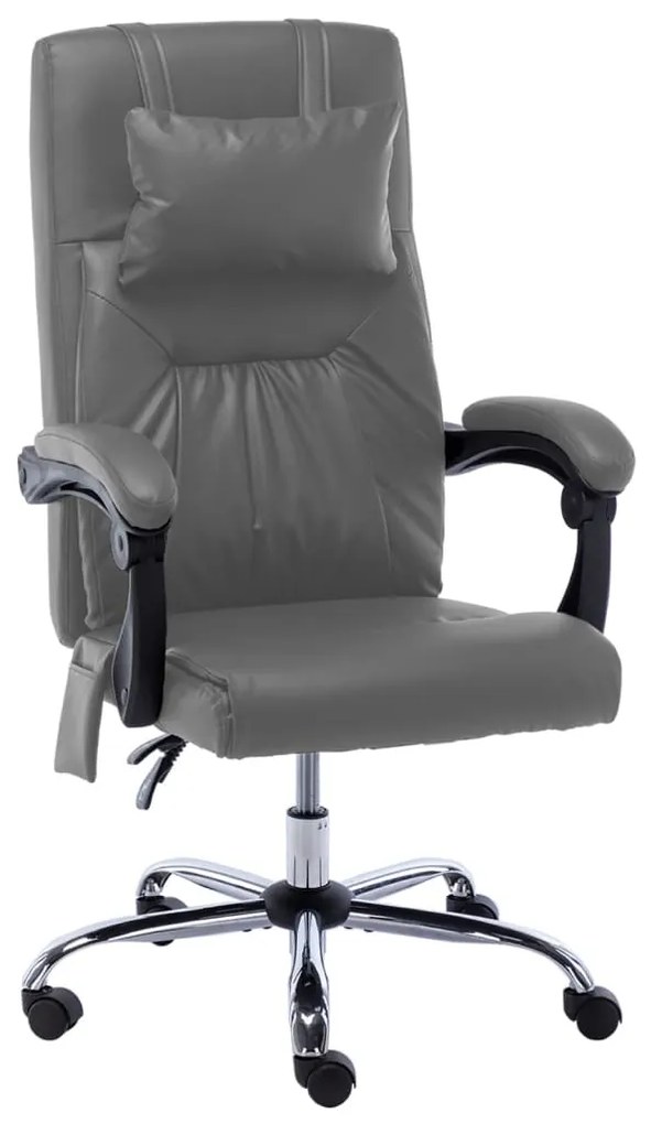 vidaXL Cadeira escritório c/ função massagem couro artific. antracite