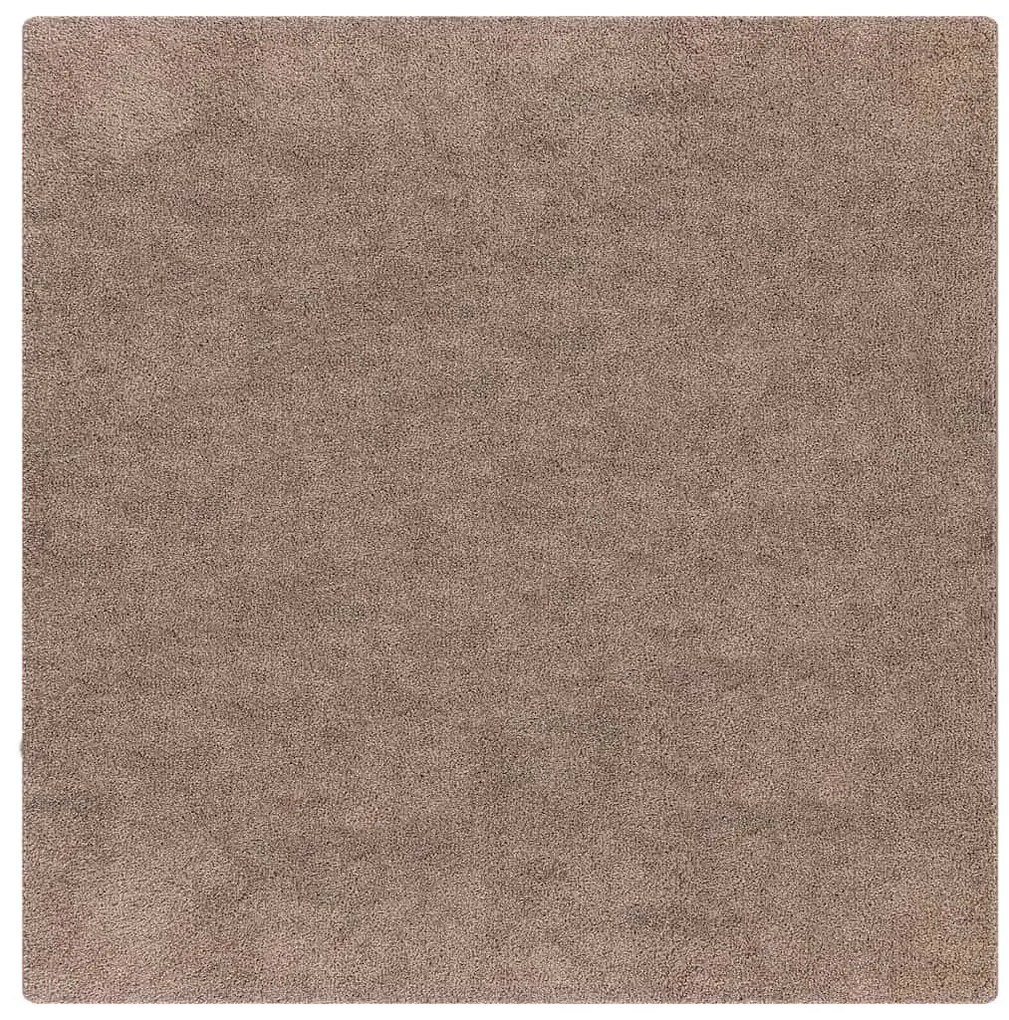 Tapete Shaggy vidaXL com Base de Látex Castanho 200x200 cm