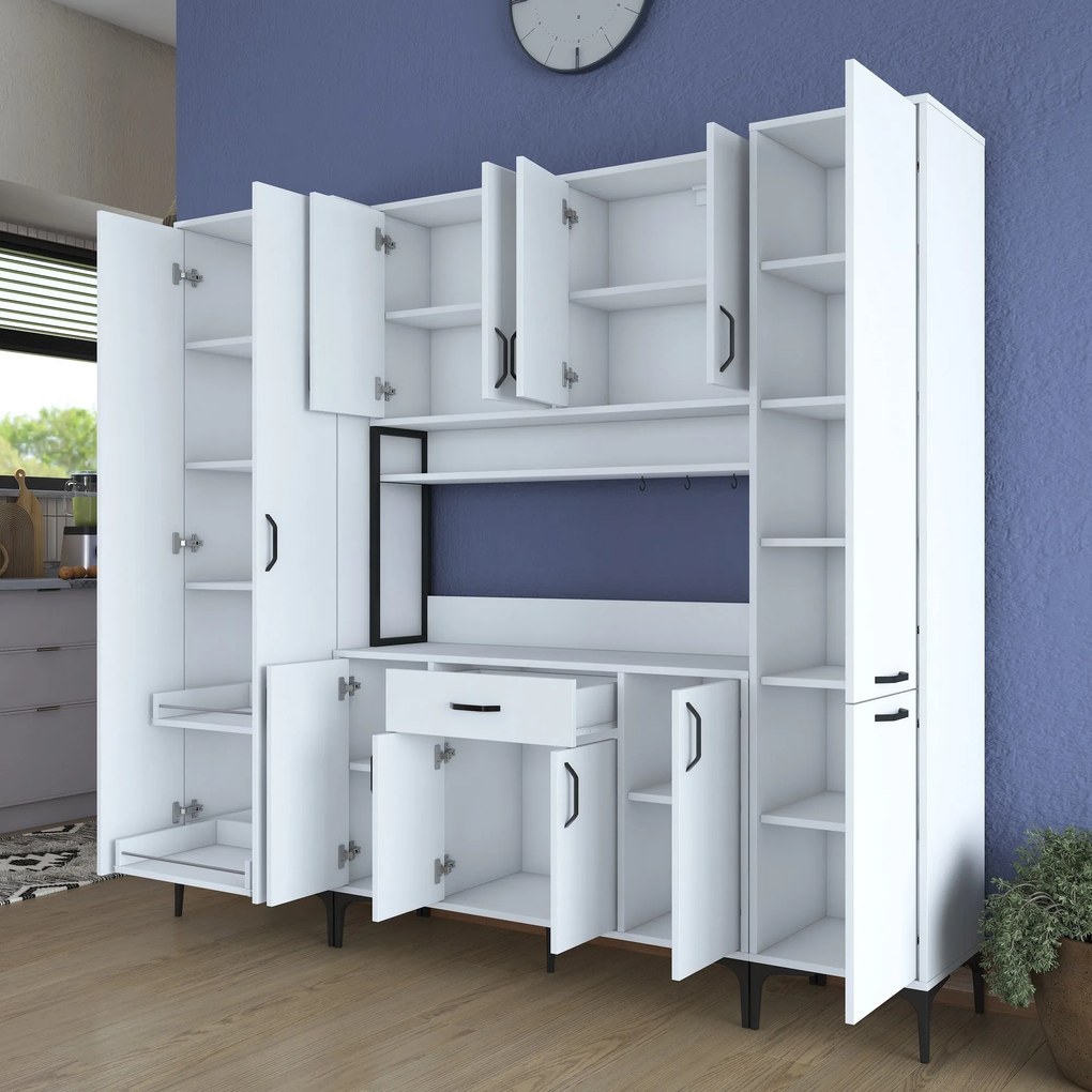 Armário Multiuso JE132 – Branco – 220x198,6x40 cm