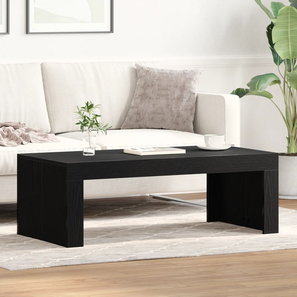 Mesa de Centro vidaXL Preto Carvalho 102x50x35 cm Madeira Engenheirada