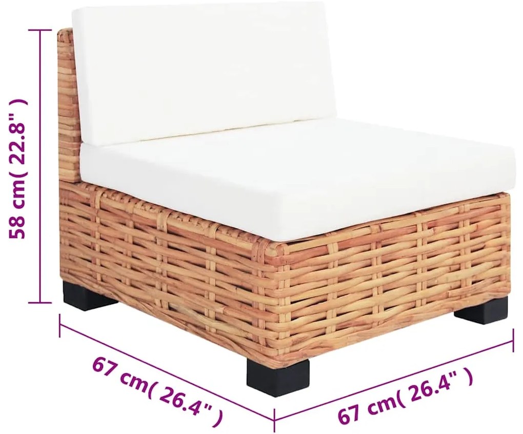 Conjunto de sofás 14 pcs vime genuíno
