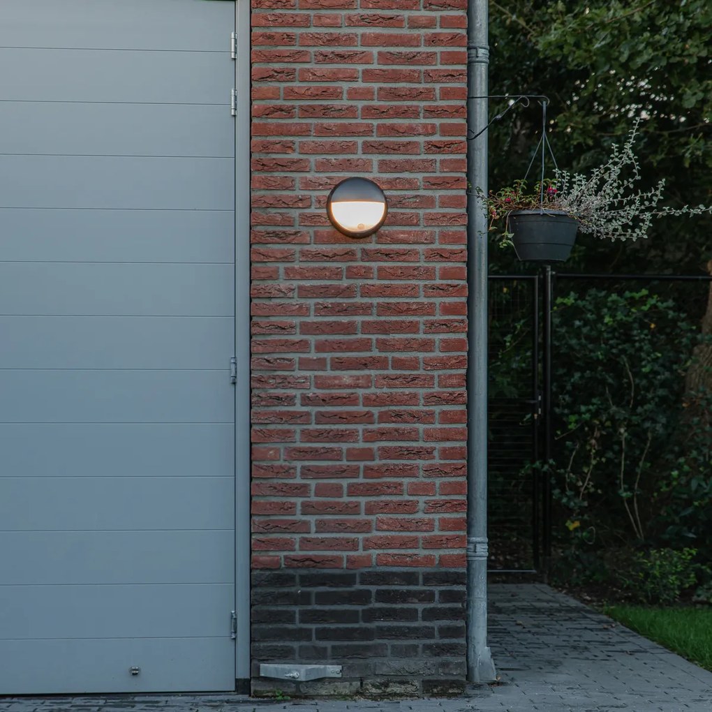 Candeeiro de parede exterior preto com LED e sensor de movimento IP54 - Hortus