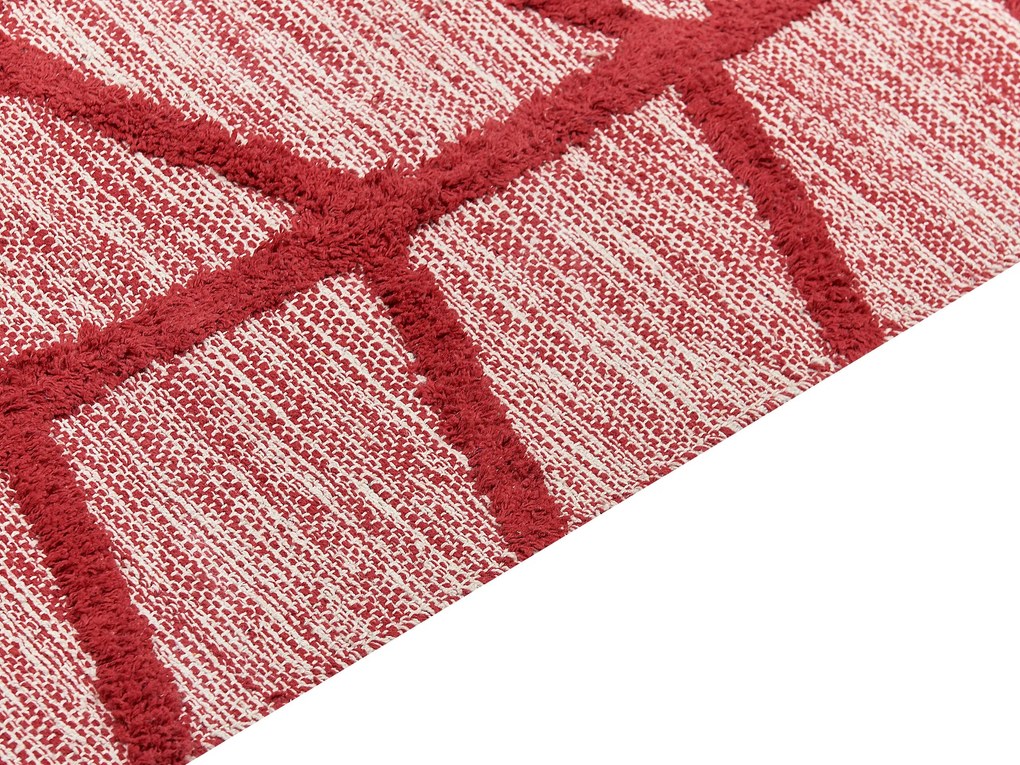 Tapete de algodão vermelho 160 x 230 cm SIVAS Beliani