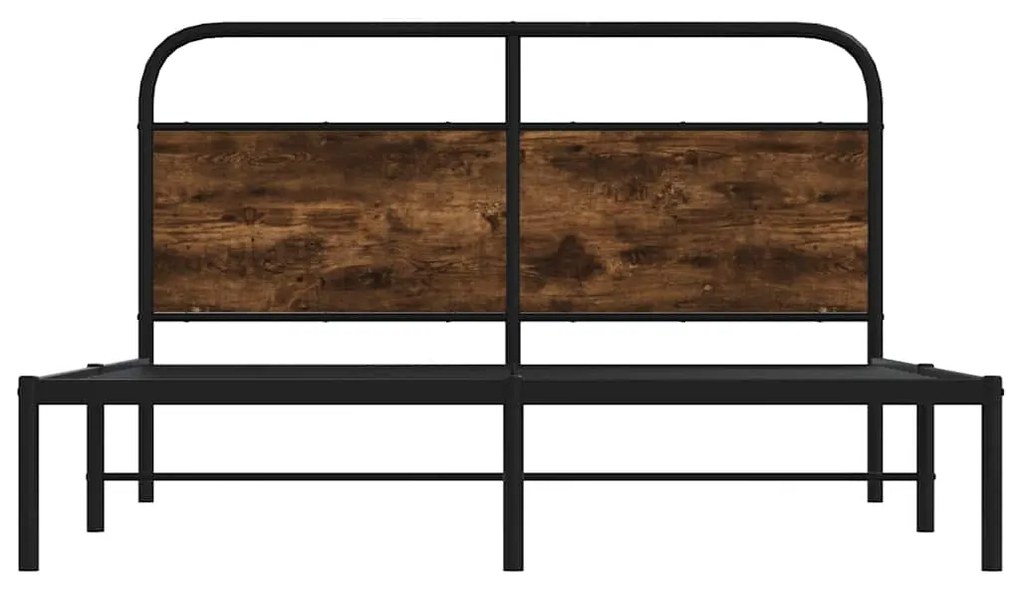 Estrutura de cama 135x190 cm derivados madeira carvalho fumado