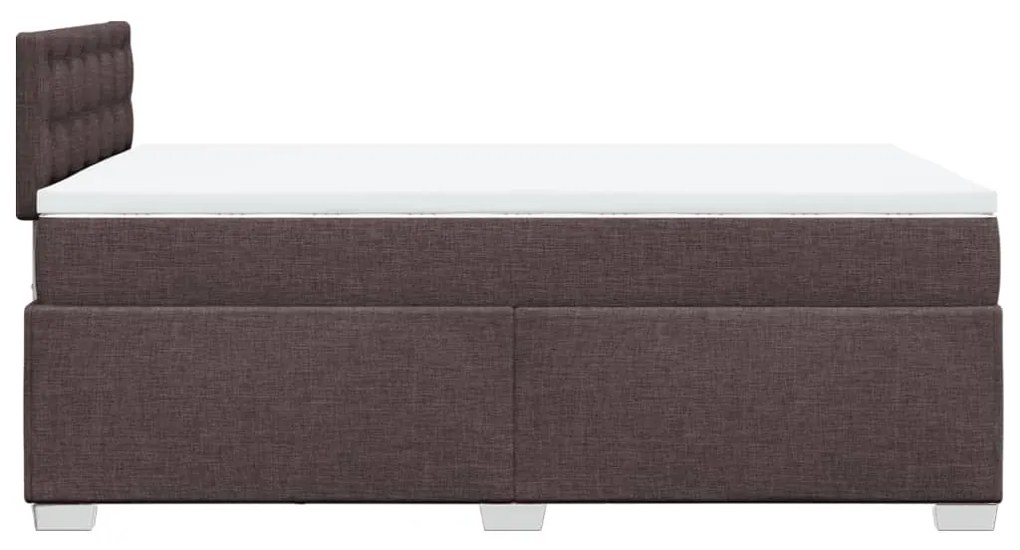 Cama boxspring com colchão 120x190 cm tecido castanho-escuro