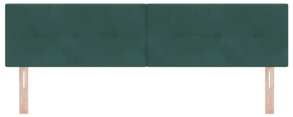 Cabeceira LED vidaXL Botão Tufted Verde Escuro 90 cm Veludo