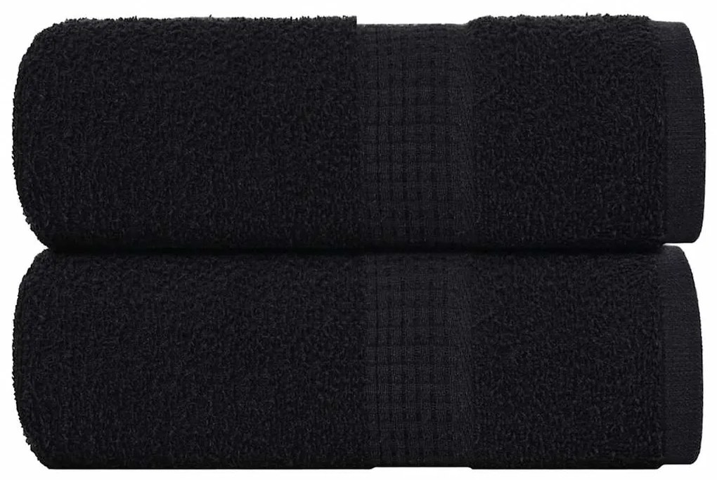 vidaXL Toalhas de bidé 2 pcs 30x50 cm 360 gsm 100% algodão preto