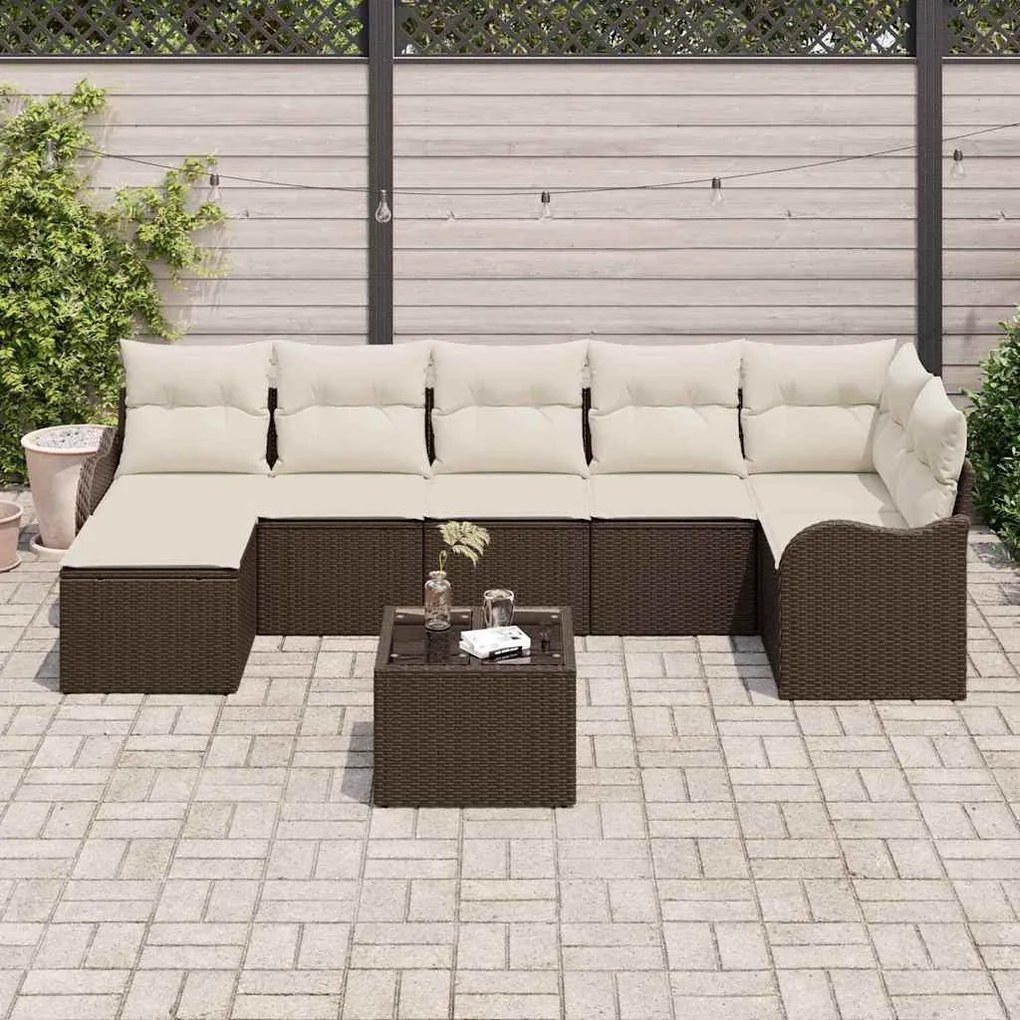 Conjunto de Sofás de Jardim vidaXL de 7 Peças com Almofadas Cinza Poli
