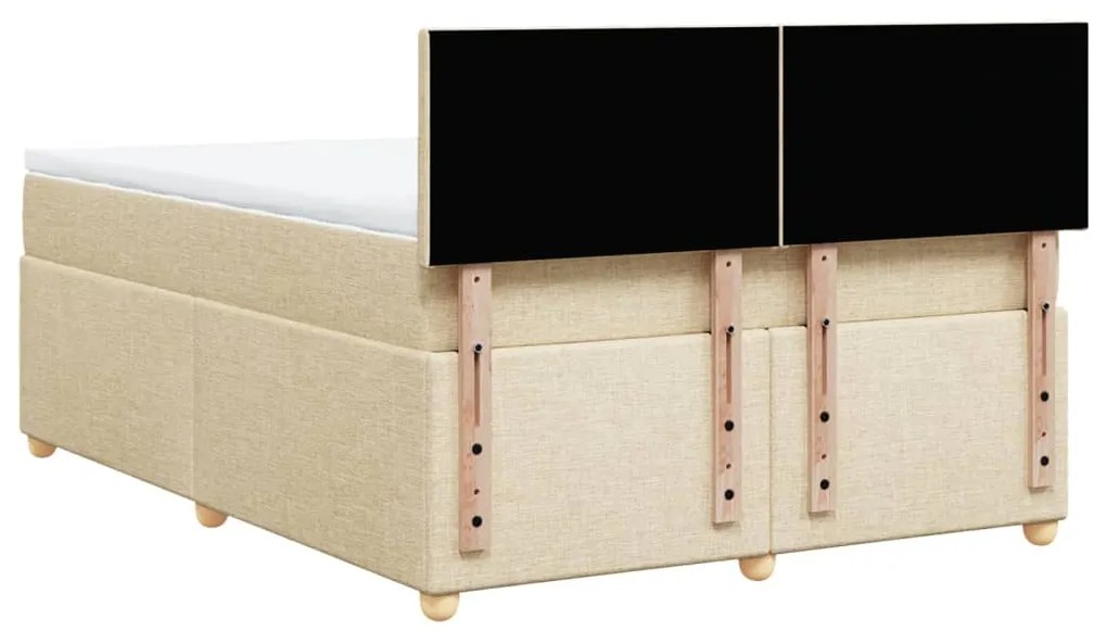 Cama com molas/colchão 140x200 cm tecido cor creme