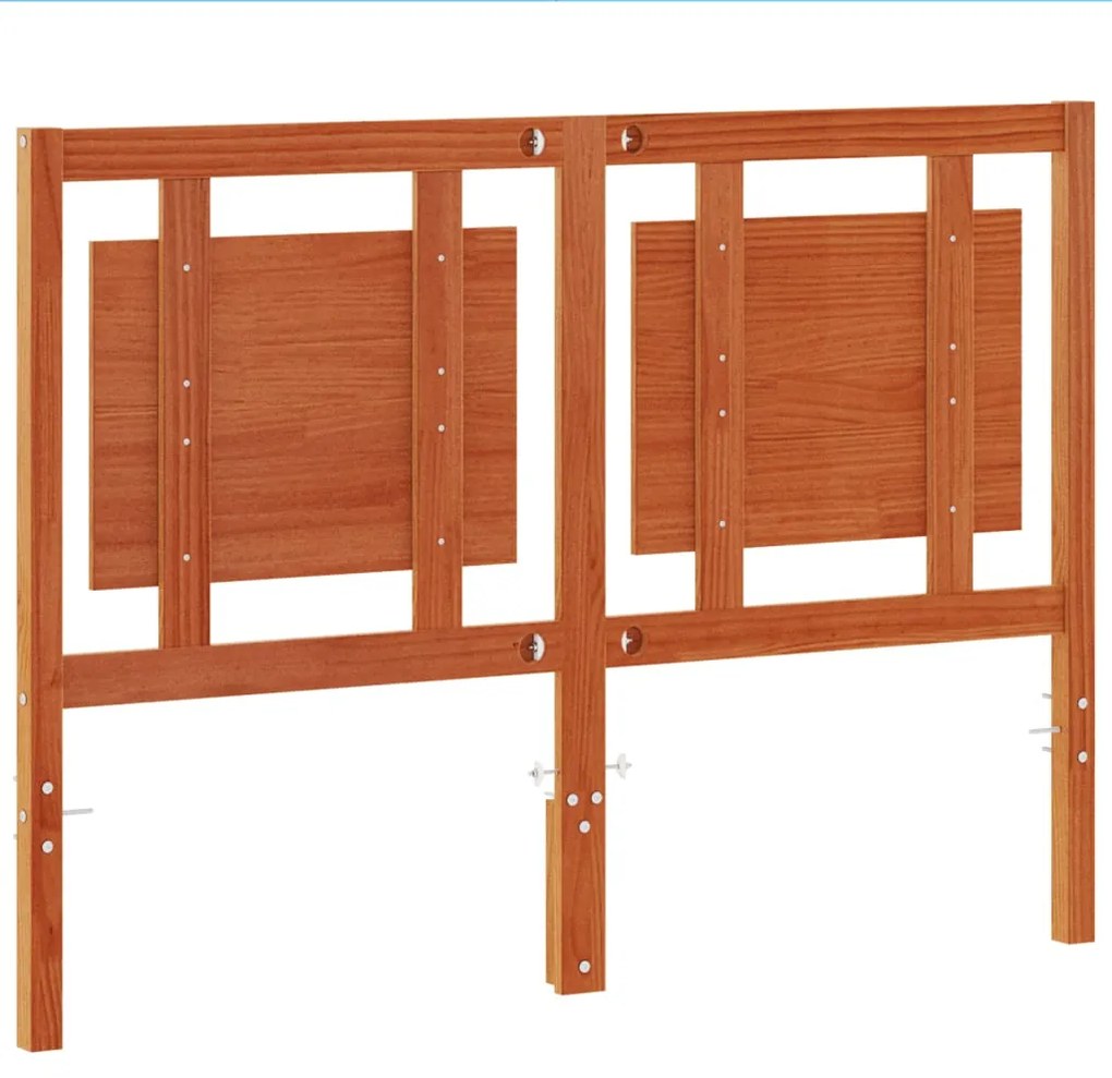 Cabeceira 135 cm madeira de pinho maciça castanho-mel