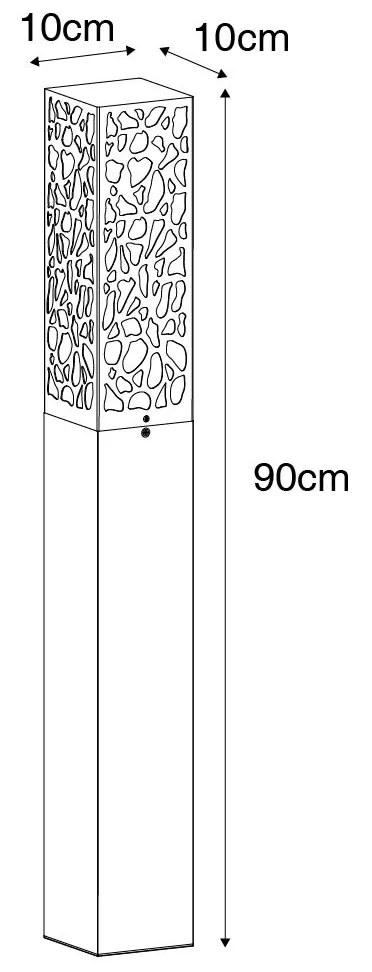 Poste exterior moderno preto 90 cm IP44 - Nicole Moderno