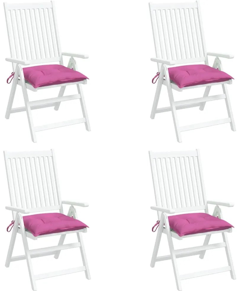 Almofadões para cadeira 4 pcs 40x40x7 cm tecido rosa
