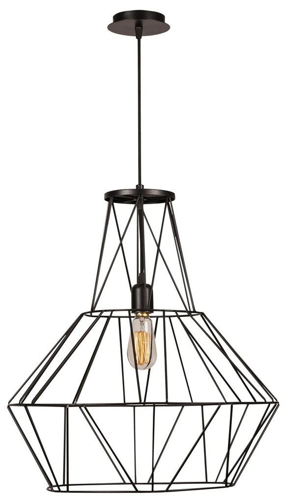 Candeeiro de Teto Fellini – Preto – Diâmetro 50 cm x Altura 148 cm