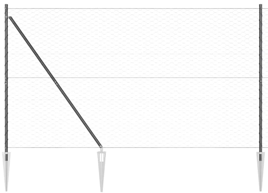 Cerca Hexagonal vidaXL Cinza 1.6x50 m Aço