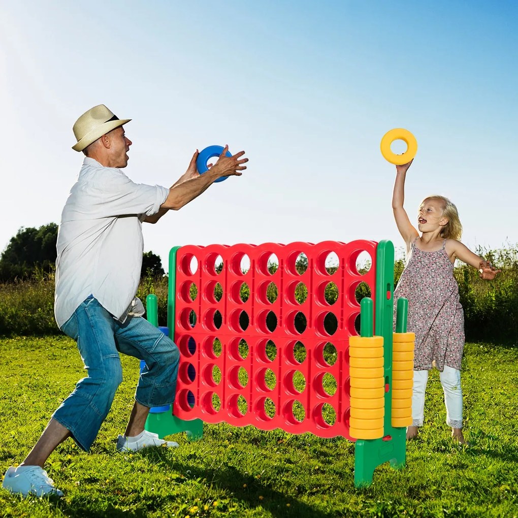 Jogo gigante Conecta 4 para interior e exterior para crianças e adultos 120 x 42 x 104 cm Verde
