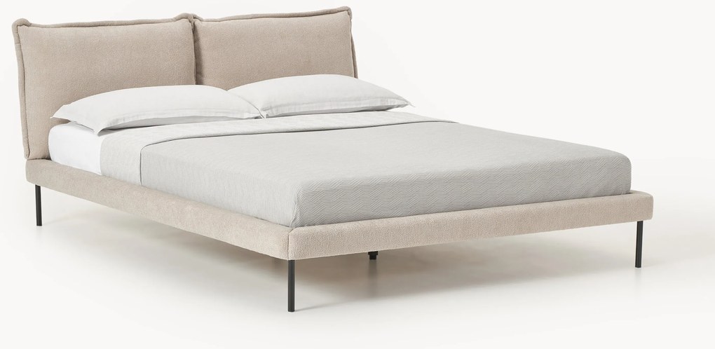 Cama estofada em teddy-bouclé Amelia