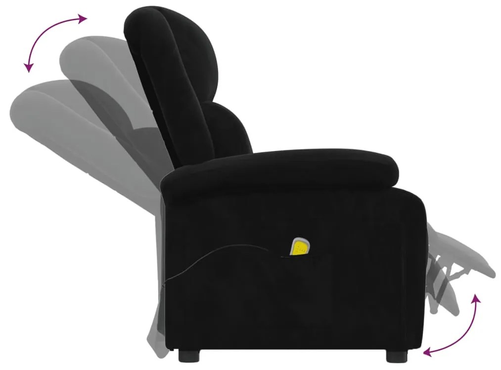 Poltrona de massagens veludo preto