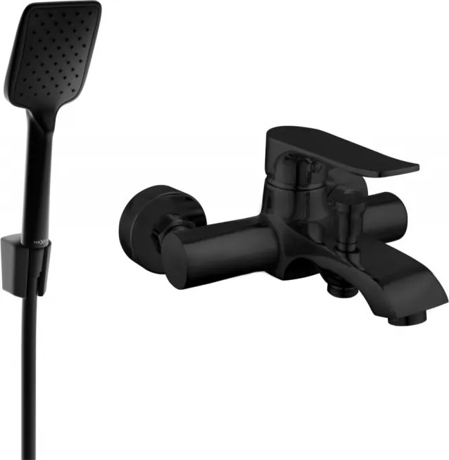 Mexen Pecos R62 bateria de banho com conjunto de chuveiro, preta - 7273R62-70