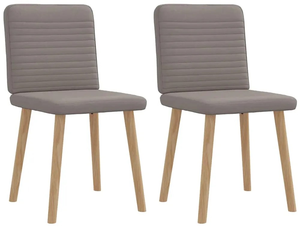 Cadeiras de jantar 2 pcs tecido cinzento-acastanhado