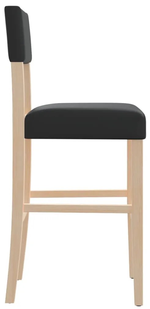 Cadeiras de bar 2 pcs seringueira maciça e couro artificial