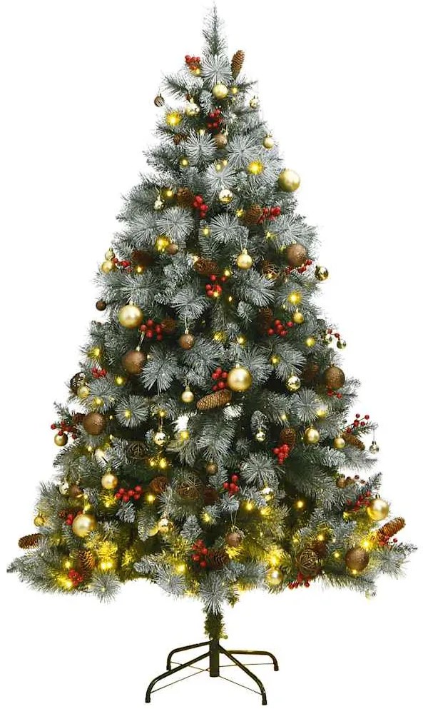 vidaXL Árvore Natal artificial articulada c/ 300 luzes LED+bolas 180cm