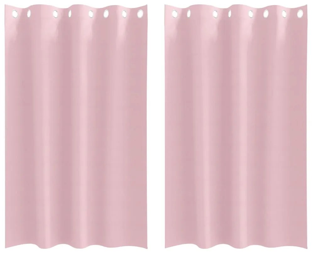 Cortinas com cortinas 2 pcs Rosa Bebê 175 x 140 cm Poliéster