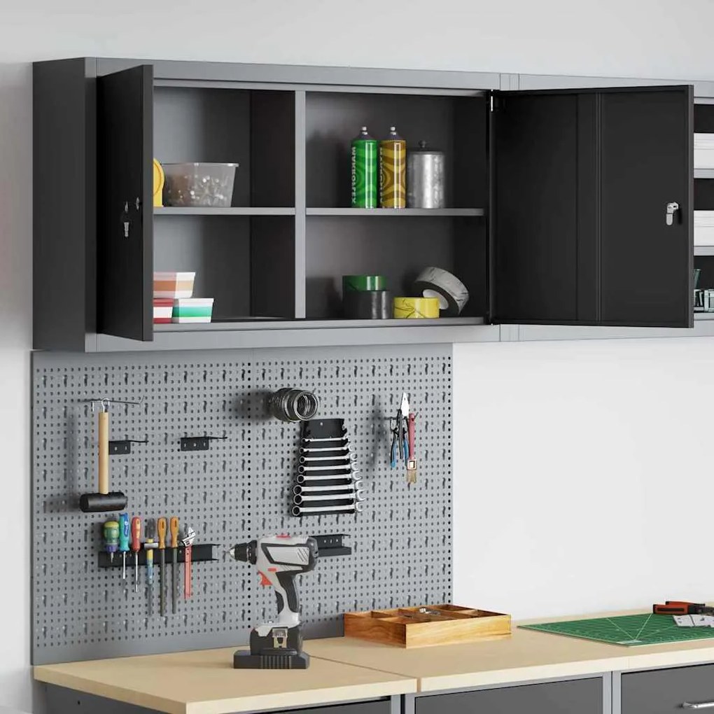 Conjunto de Armário para Ferramentas e Painel de Ferramentas de 3 Peça