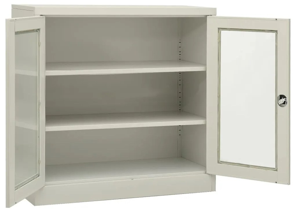 Armário de escritório 90x40x90 cm aço cinzento-claro
