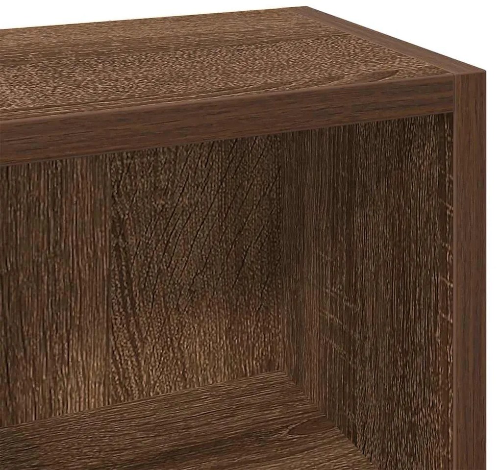 Armários para CDs 2 pcs 21x16x93,5cm derivados madeira castanho