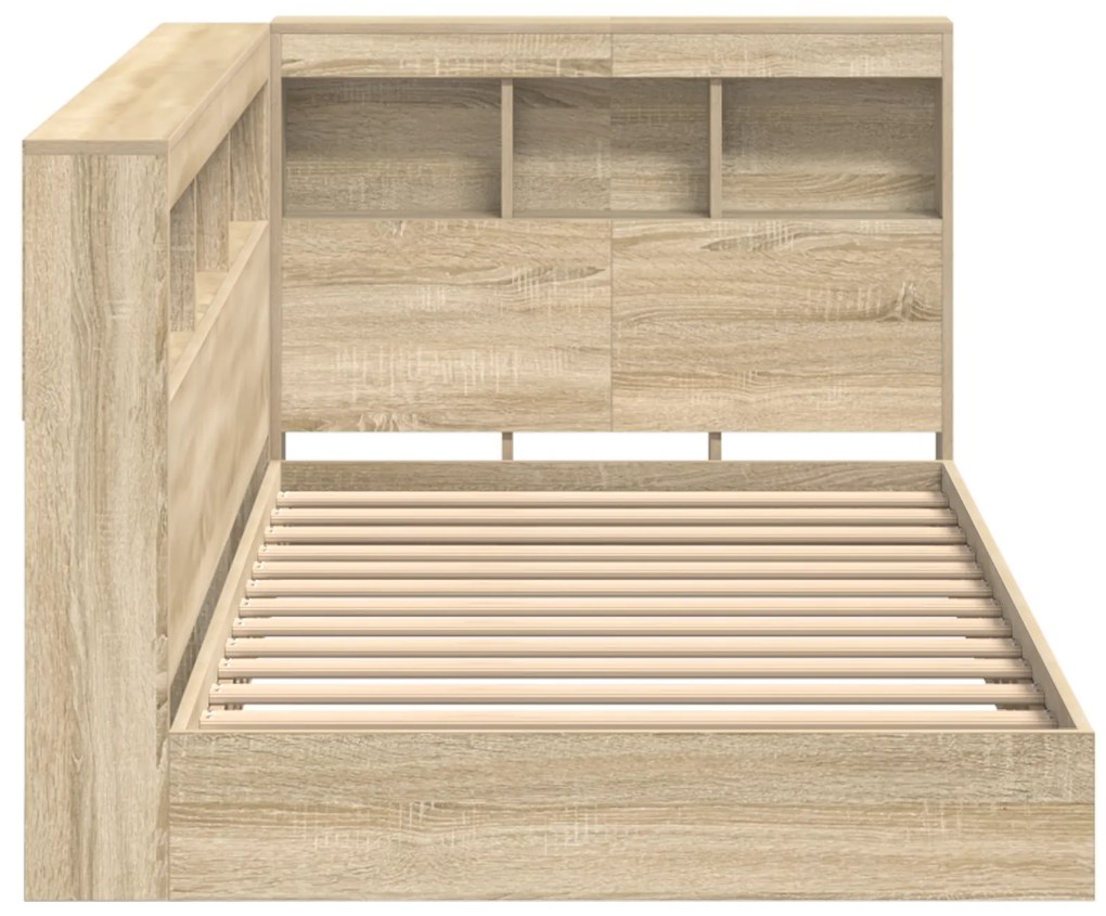 Cama com Estante Carvalho Sonoma 90x200 cm Madeira Engenhada