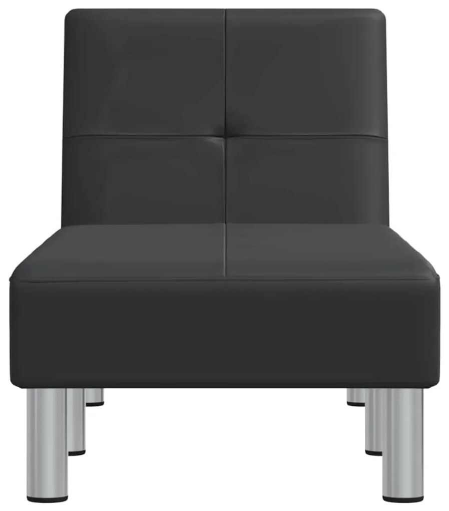 Chaise longue couro artificial preto