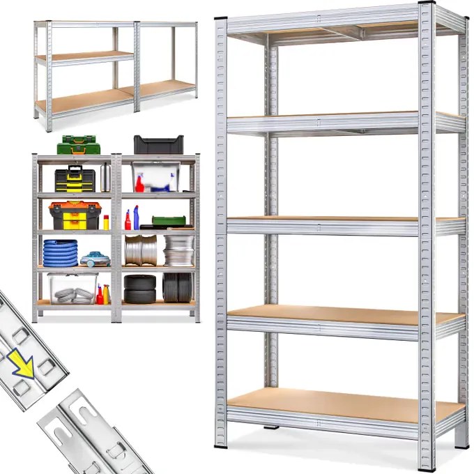 Estante para cargas pesadas 180x90x40 cm galvanizada Capacidade de carga 875 kg prateado
