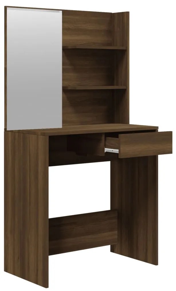 Toucador com espelho 74,5x40x141 cm cor carvalho castanho