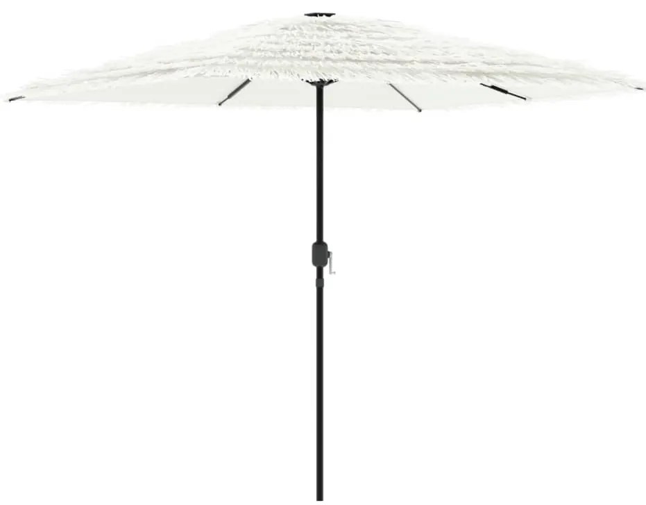 Guarda-sol de jardim com poste de aço 248x248x248 cm branco